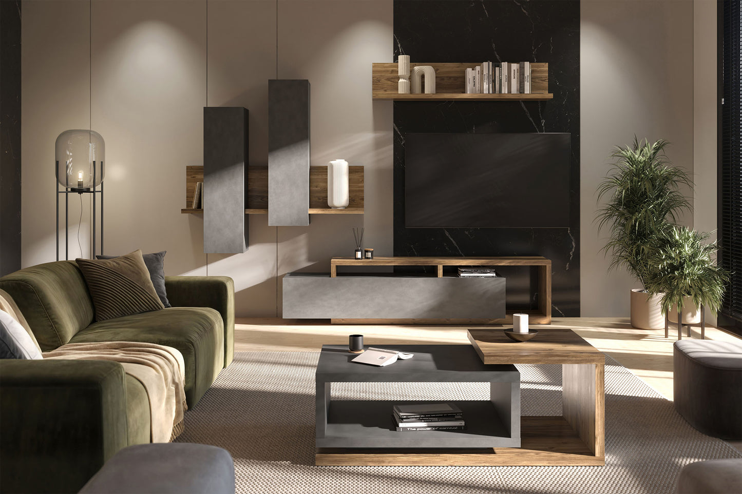 Sienas bloks Botes 219+/52/200 cm ābols/betons