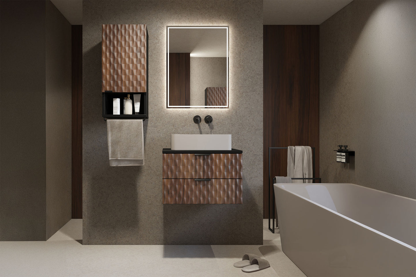 Skapis Enoza 63; 81/40/48 cm Catania/melns oniks