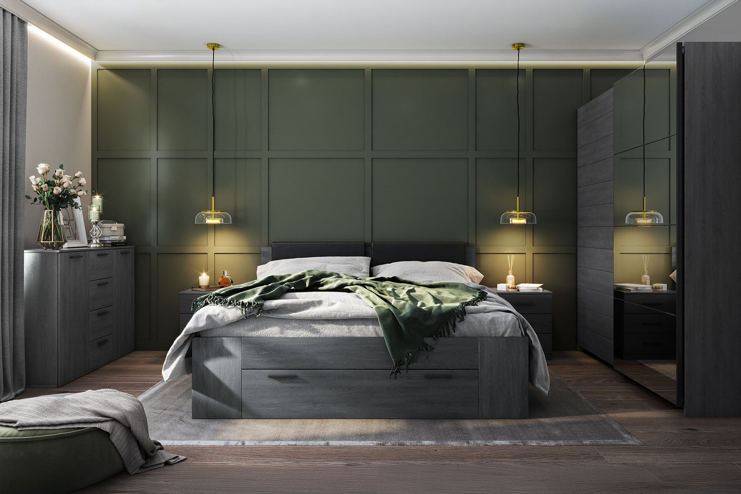 Skapis Galateja 200; 221; 270/61/210 cm carbon ozols