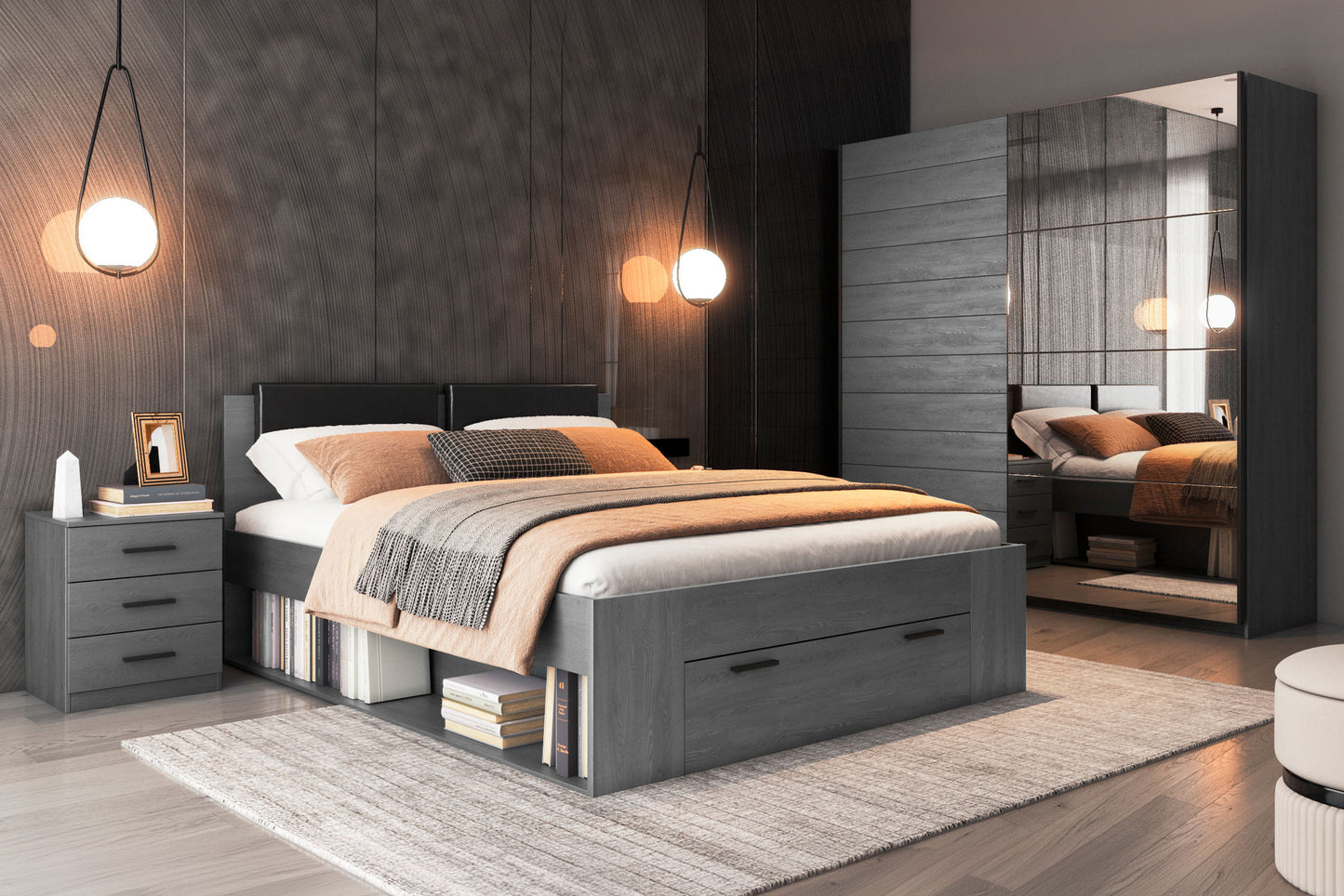 Skapis Galateja 200; 221; 270/61/210 cm carbon ozols