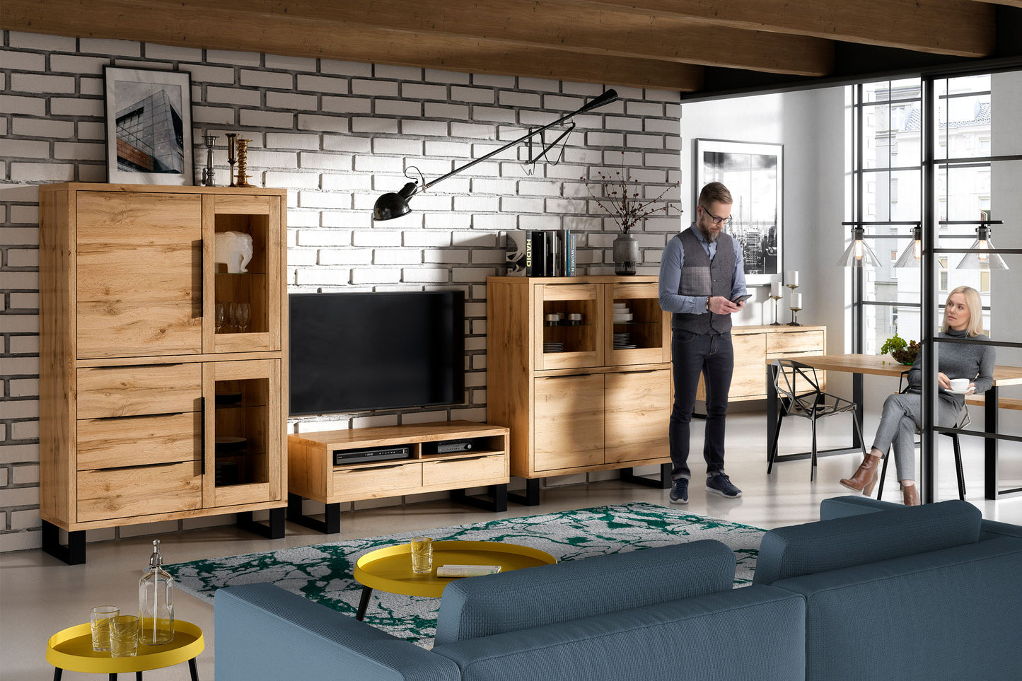 TV skapis Hallis 180/50/50 cm Votan ozols