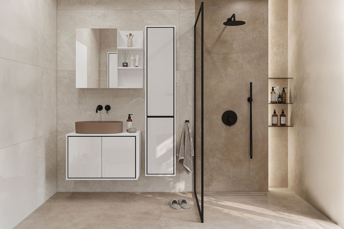 Skapis Iriva 78/48/51 cm balts/melns