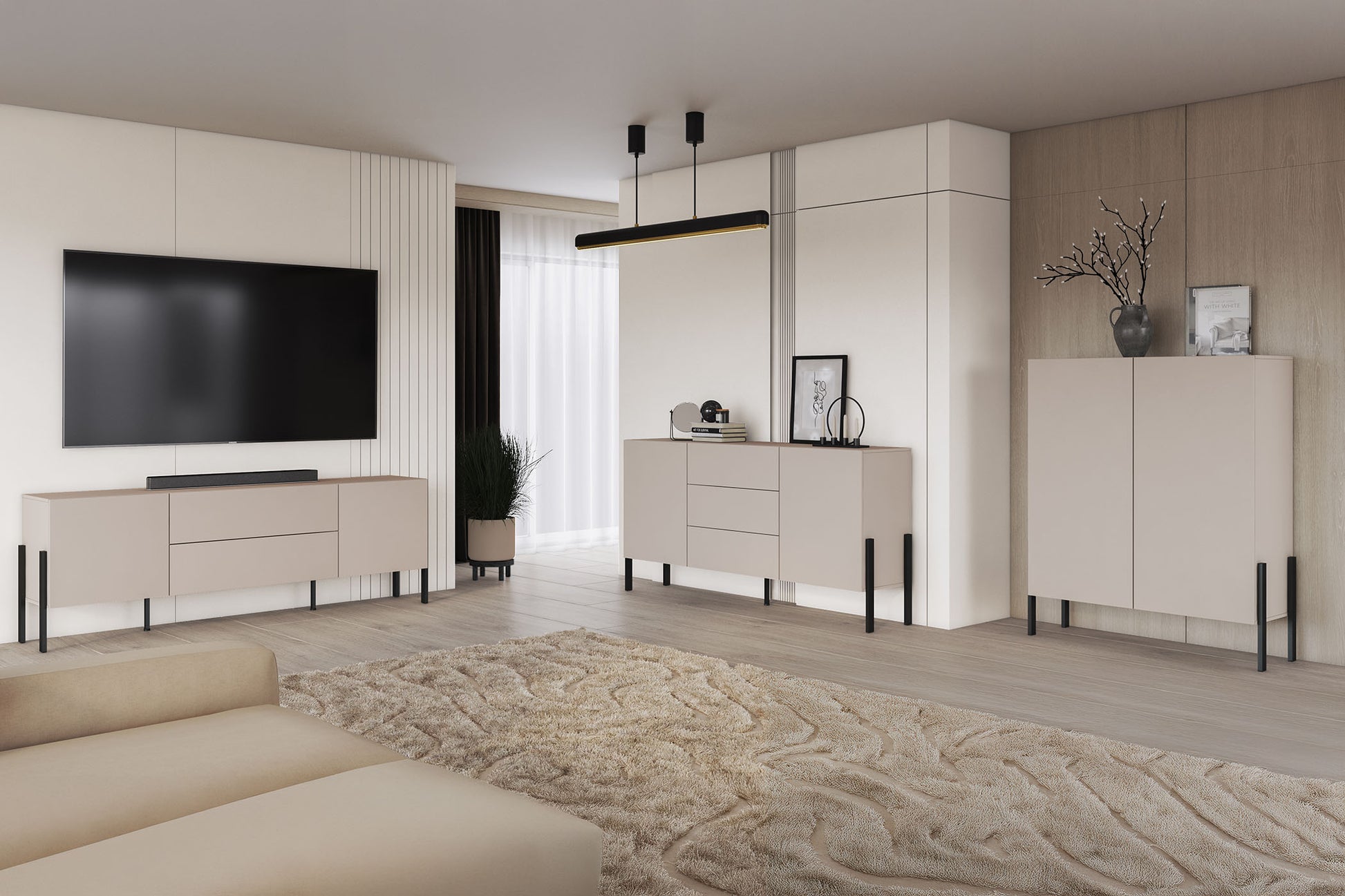 Kumode Jukka 184/90/40 cm kašmirs - N1 Home