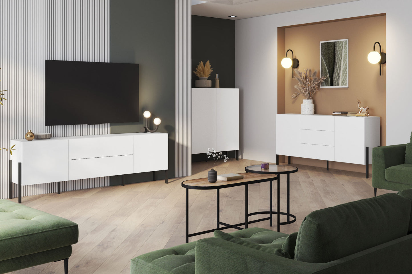 Kumode Jukka 154/90/40 cm balts - N1 Home