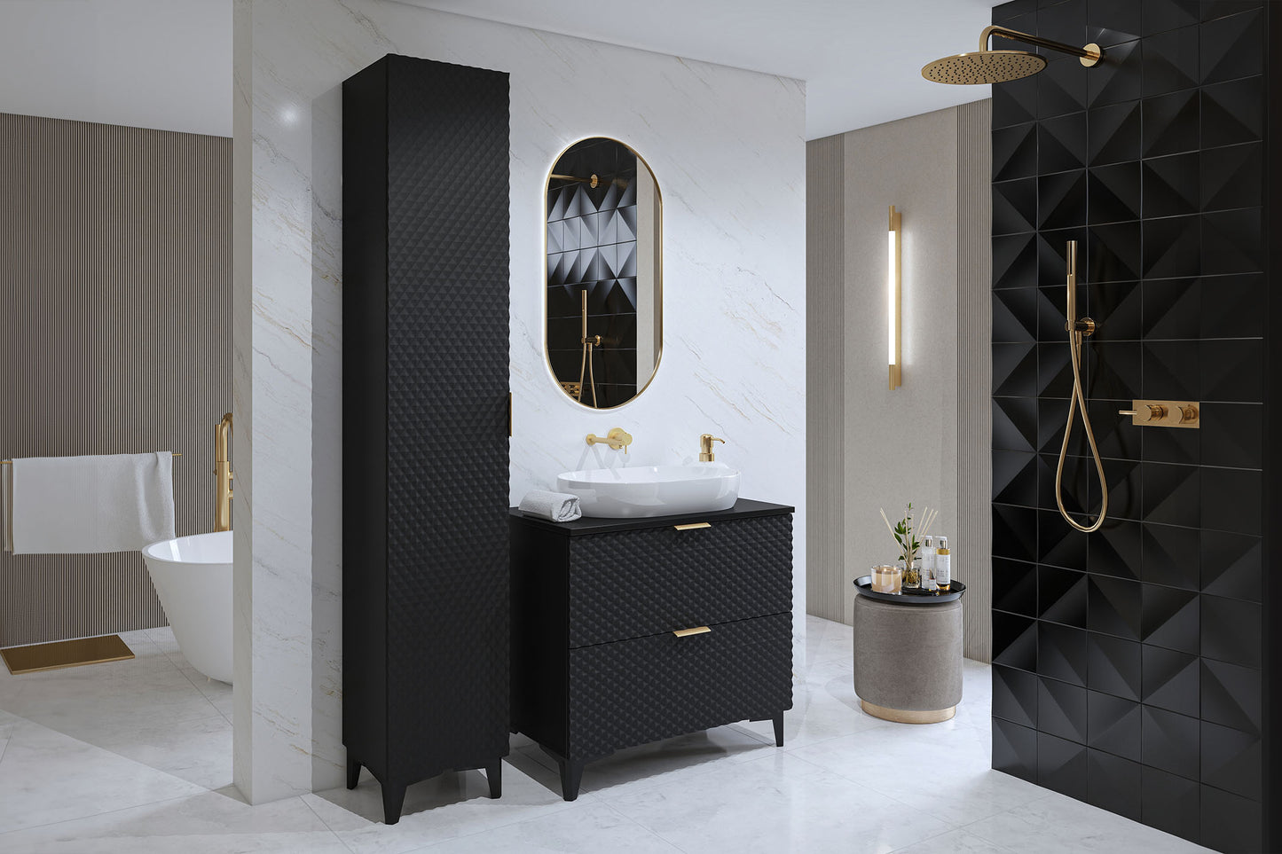 Skapis Lors 80/49/63 cm melns