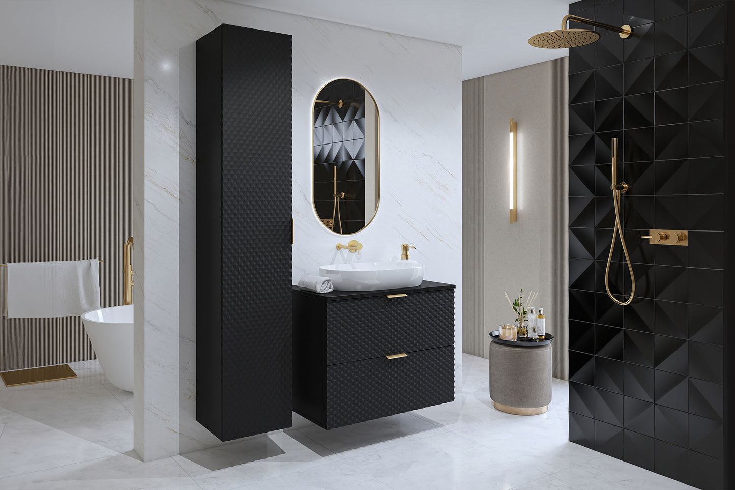 Skapis Lors 80/49/63 cm melns