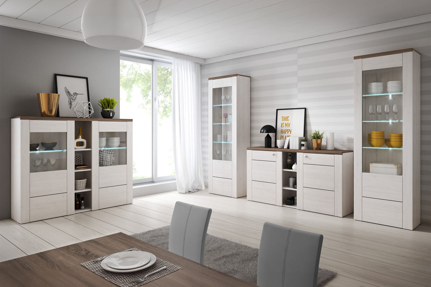 Skapis Laroš 100/37/145 cm sonoma trifele/Sibiu lapegle