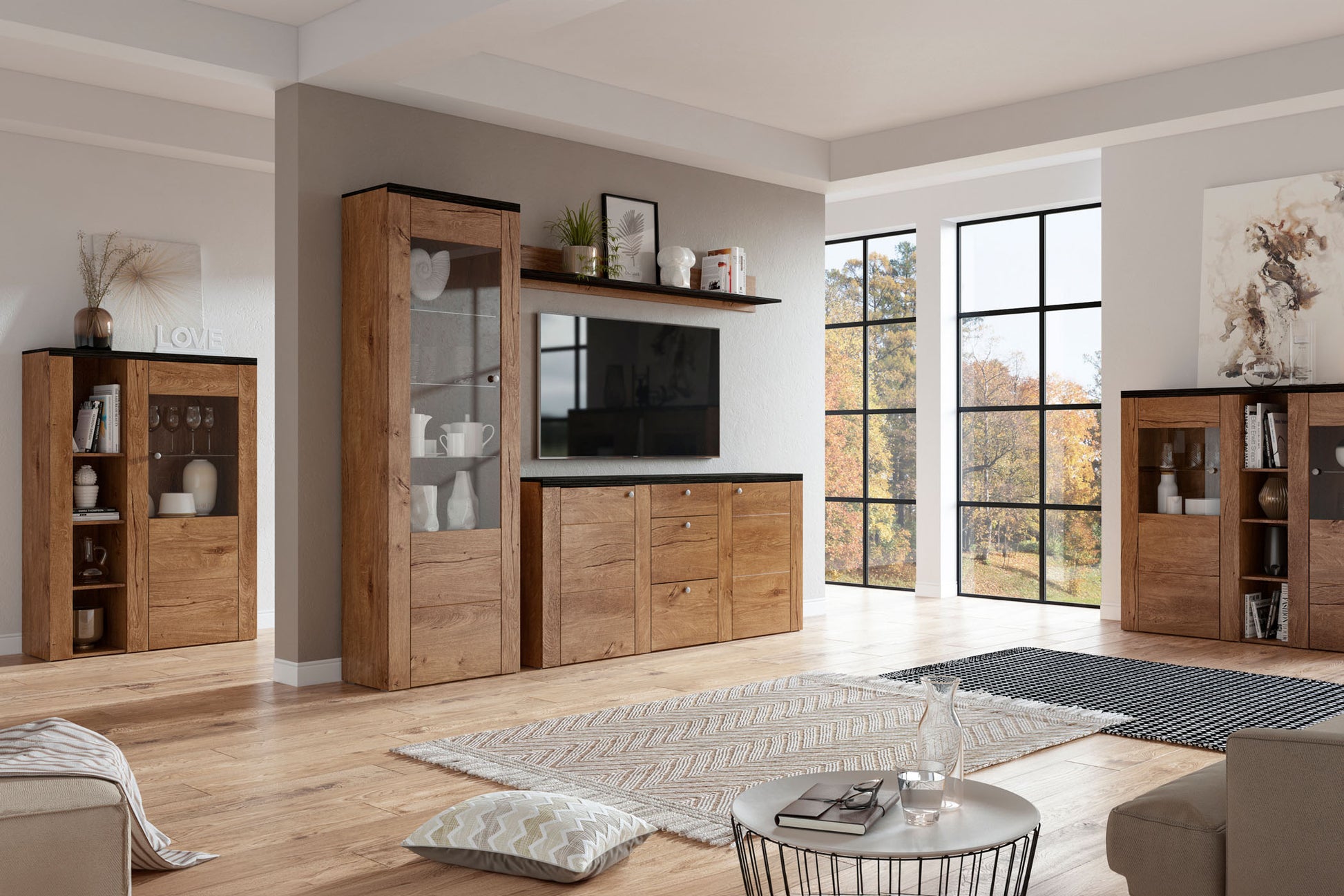 Kumode Laroš 155/85/37 cm Lefkas ozols/pieskārienkoks - N1 Home