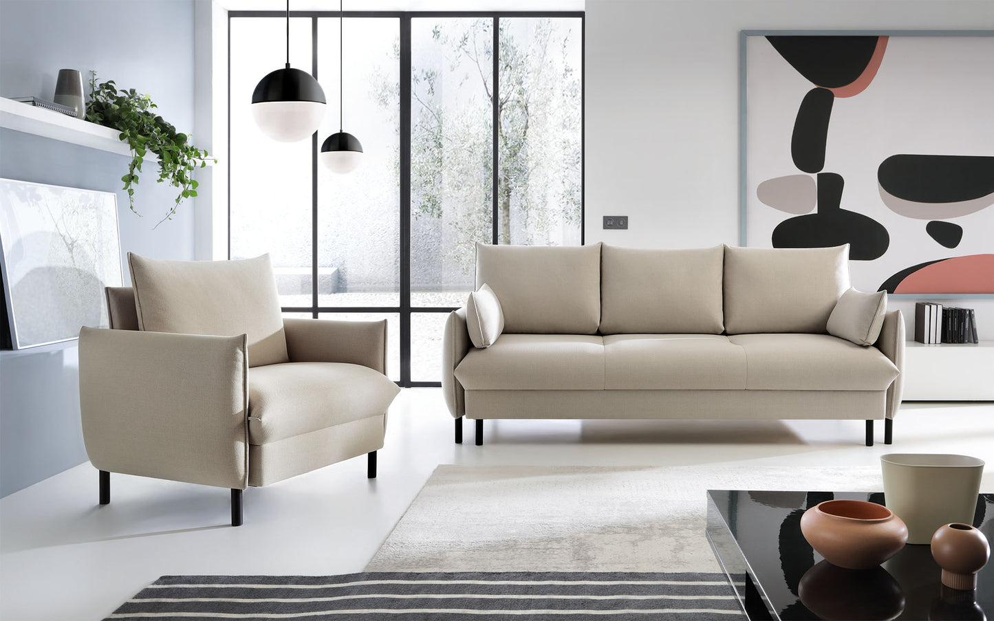 Dīvāns Nesko 225/97/100 pelēks - N1 Home