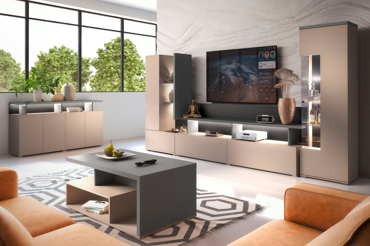 Skapis Serigi 55/180/36 cm congo/antracīts