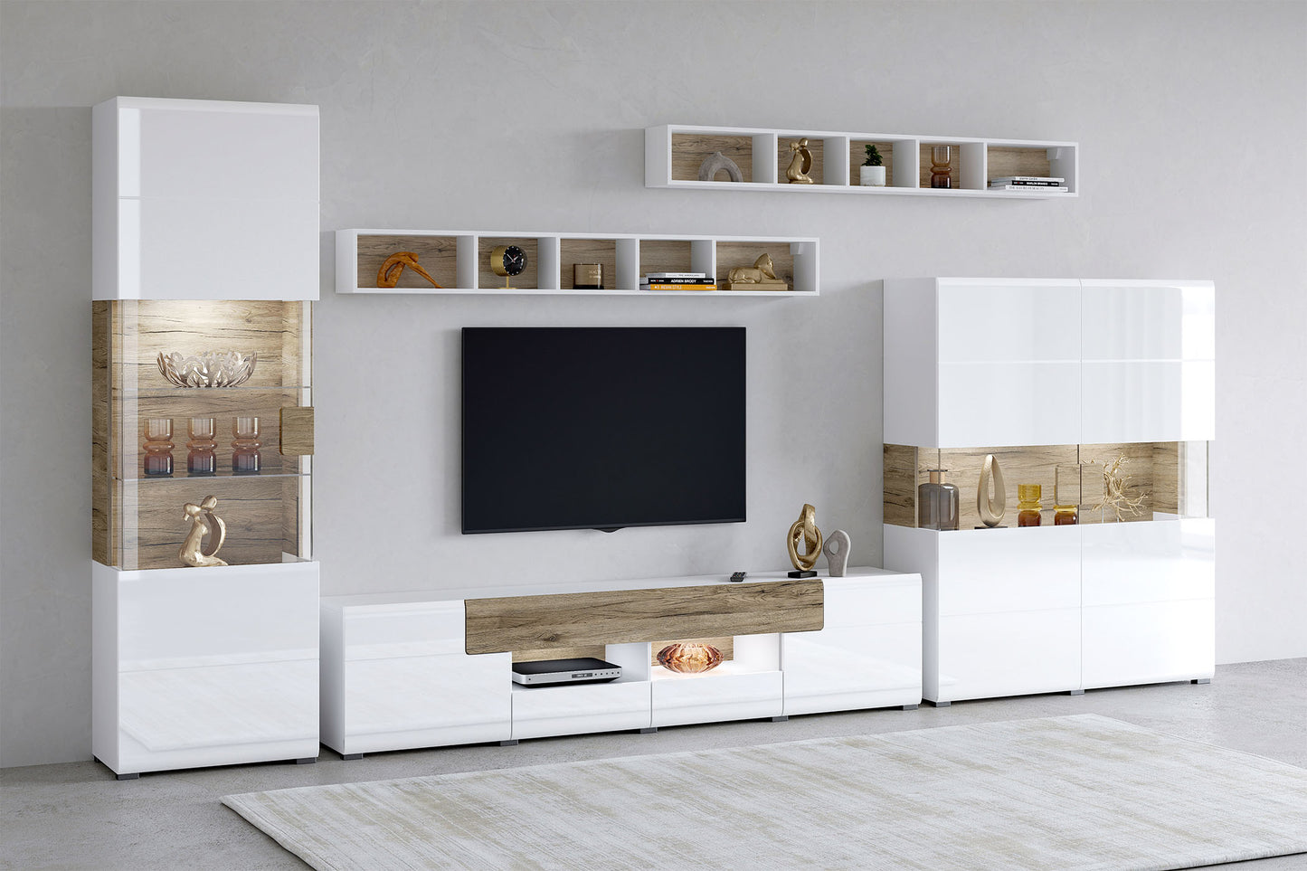 Kafijas galds Tola 110/60/39 cm balts/San Remo ozols - N1 Home