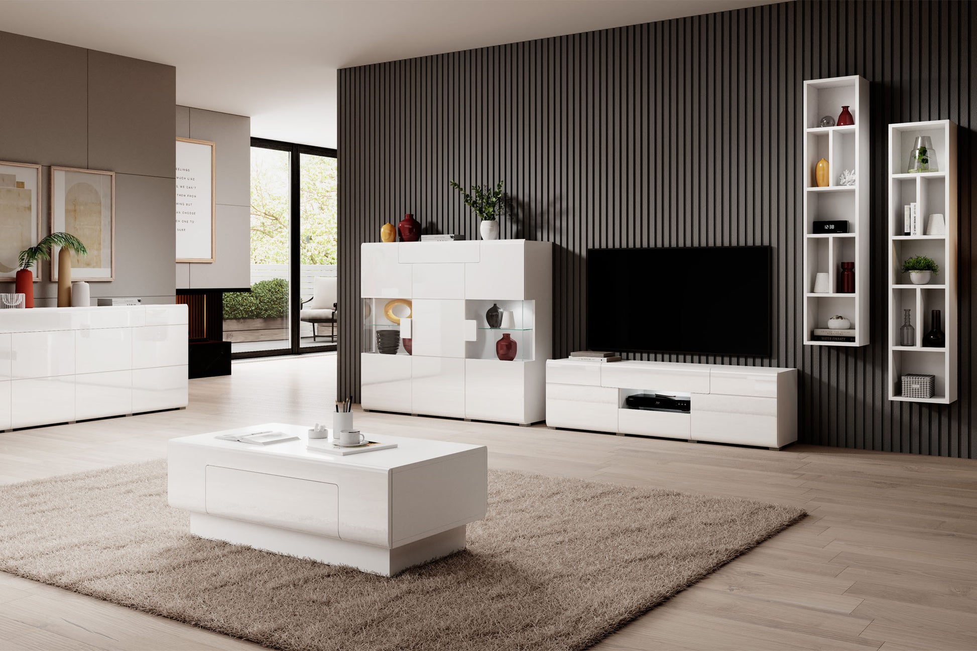 TV skapis Tola 208/39/47 cm balts - N1 Home