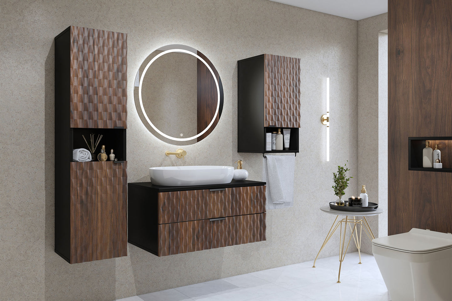 Skapis Enoza 63; 81/40/48 cm Catania/melns oniks