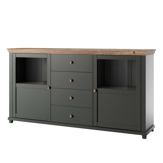 Kumode Evtar 181/42/93 cm zaļs/Lefkas ozols - N1 Home