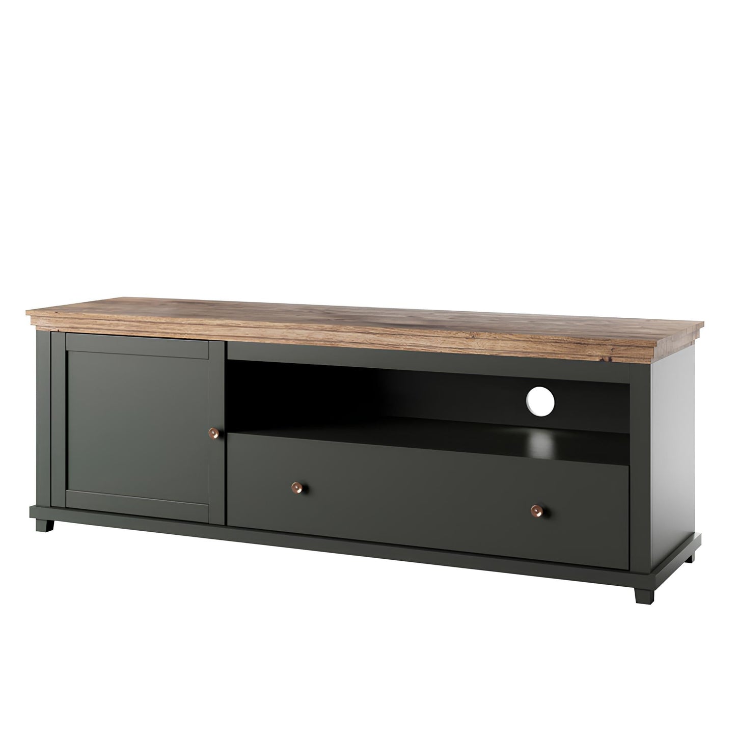 TV skapis Evtar 181/61/49 cm zaļs/Lefkas ozols - N1 Home