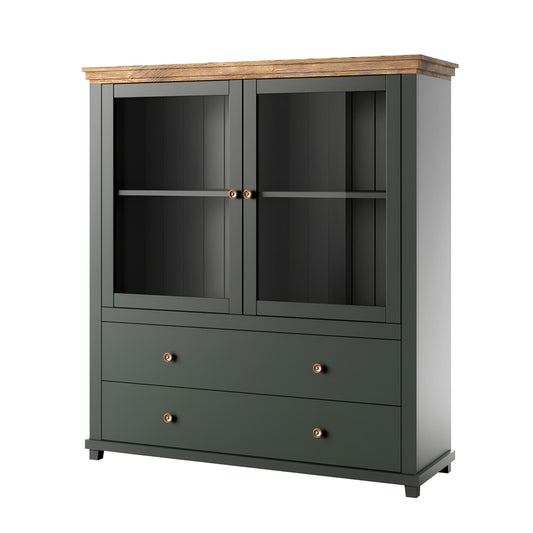 Kumode Evtar 126/138/42 cm zaļs/Lefkas ozols - N1 Home