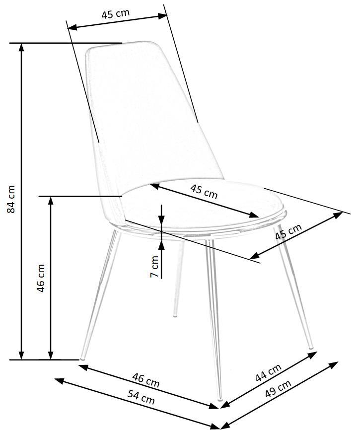 FD pelēks krēsls 49/54/84/46 cm