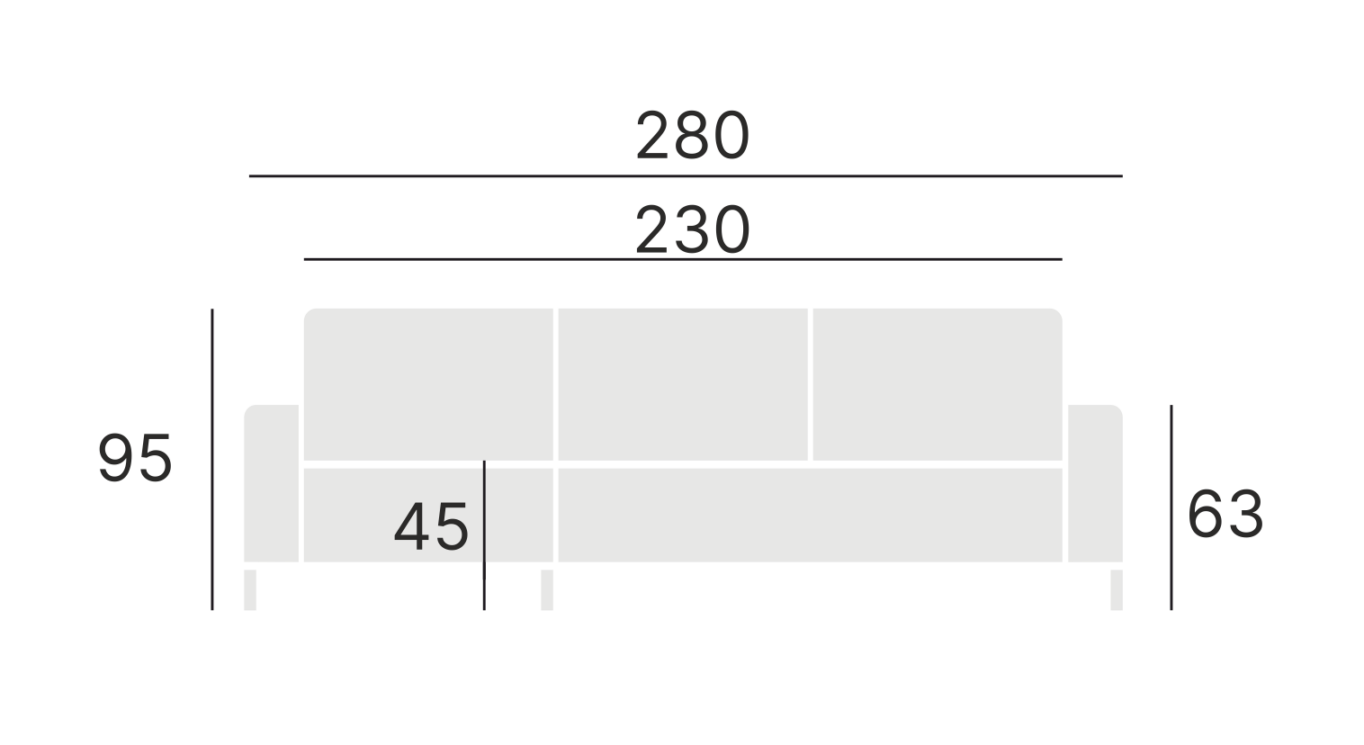 Dīvāns Floren 280/95/58 cm Perfect harmony 77 - N1 Home