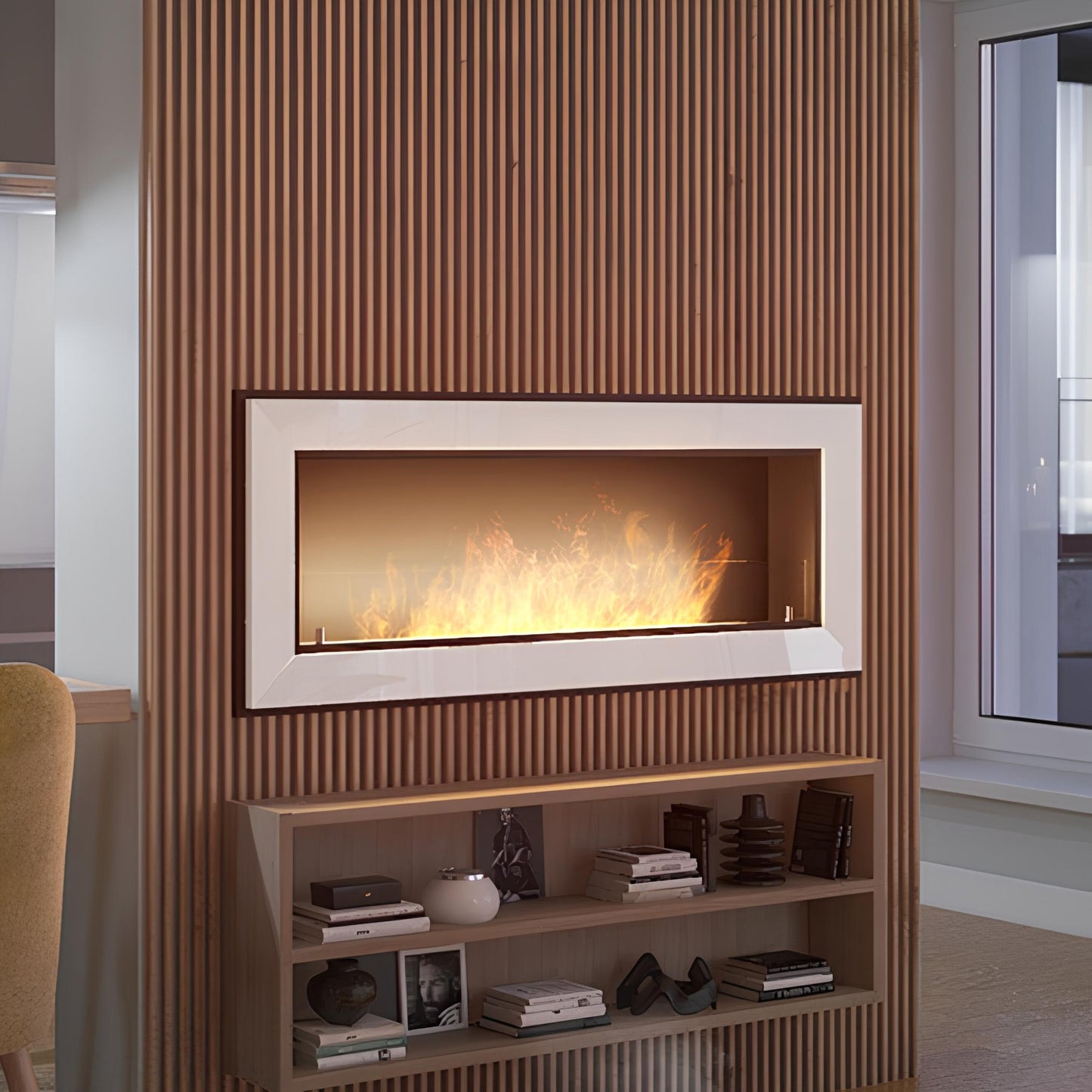 Biokamīns Frams 1200 120/49/20 cm balts - N1 Home