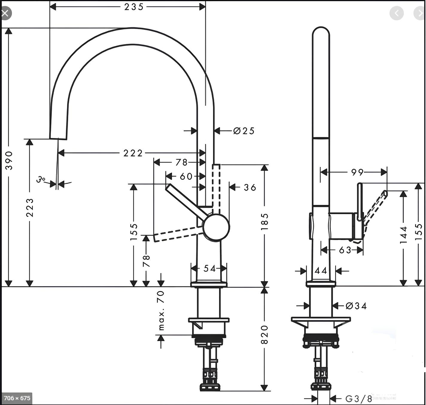 Virtuves izlietnes maisītājs Hansgrohe Talis M54 220 1jet, matēts melns - N1 Home