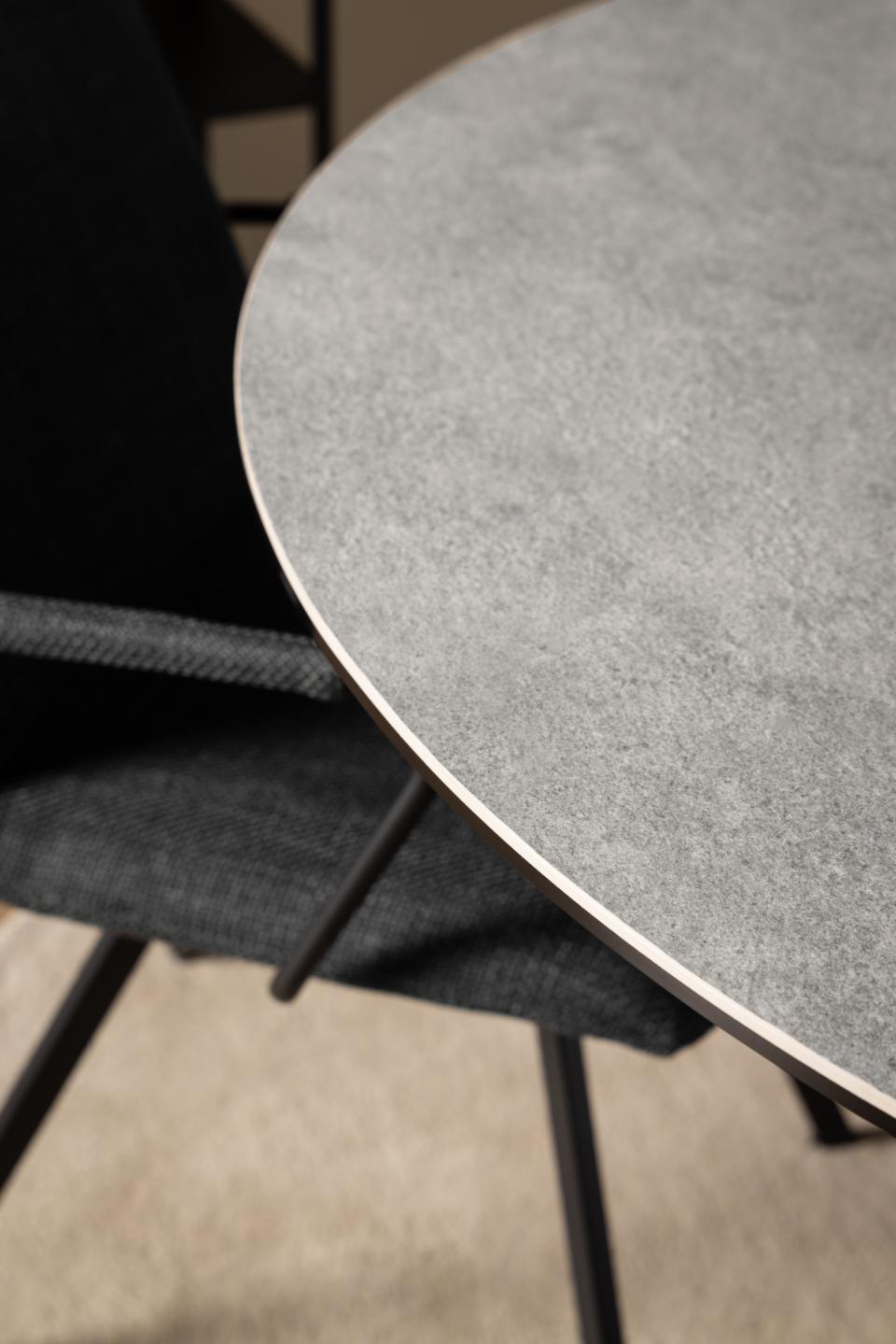 HEVE apaļš pusdienu galds pelēka Anista neapstrādāta keramika Ø119x75,5 cm