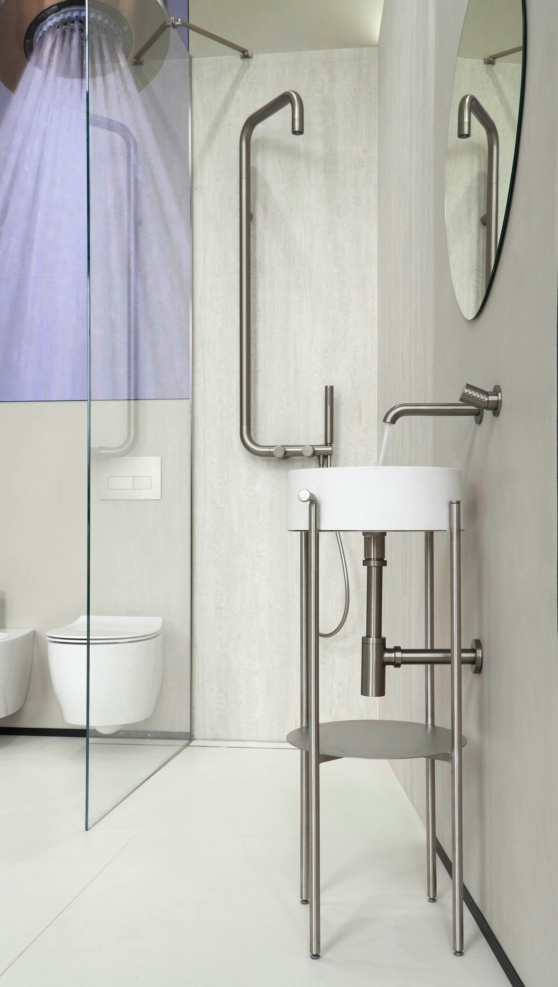 Iebūvēts izlietnes maisītājs Silia Hexa 208 mm matēts tērauds - N1 Home