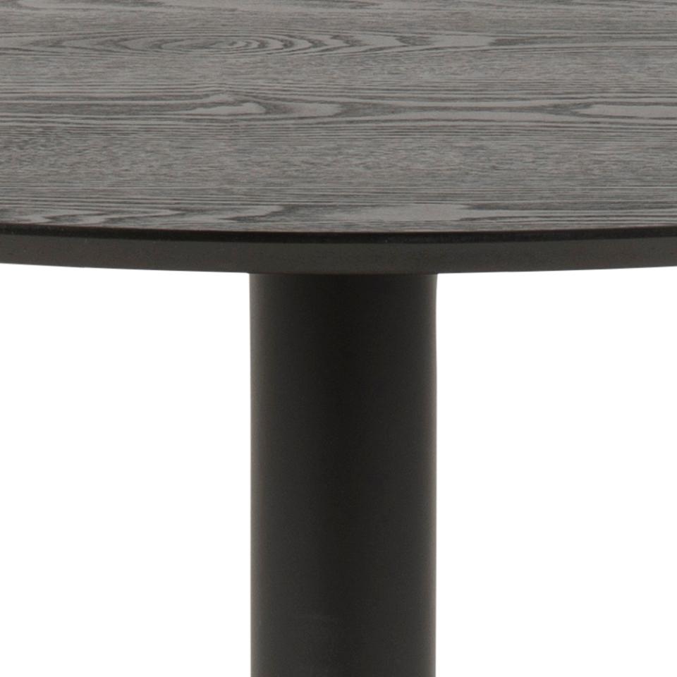 IBI apaļš pusdienu galds,matēts melns NC lakots oša finieris Ø110x74 cm