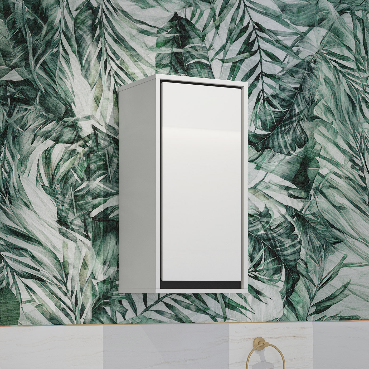 Skapis Iriva 35/30/72 cm balts/melns