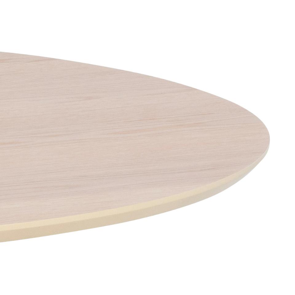 I_DUN apaļš pusdienu galds matēts balti pigmentēts PU lakots ozola finieris Ø105x75 cm