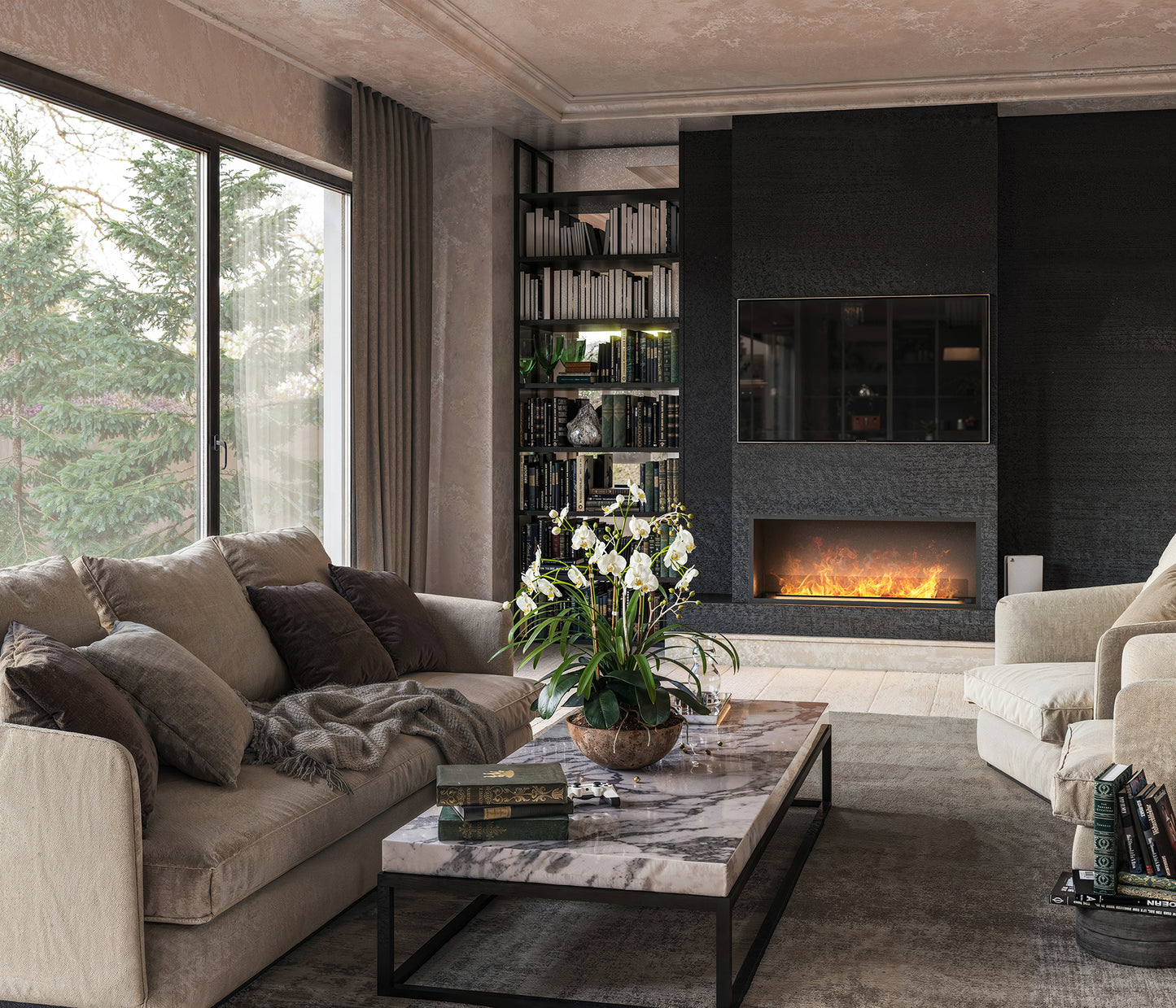 Elektriskais kamīns Invap Inside 120/45/40 cm melns - N1 Home