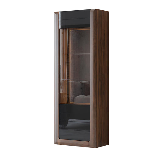 Skapis Kavasari 73/200/41 cm Kolumbijas valrieksts/melns