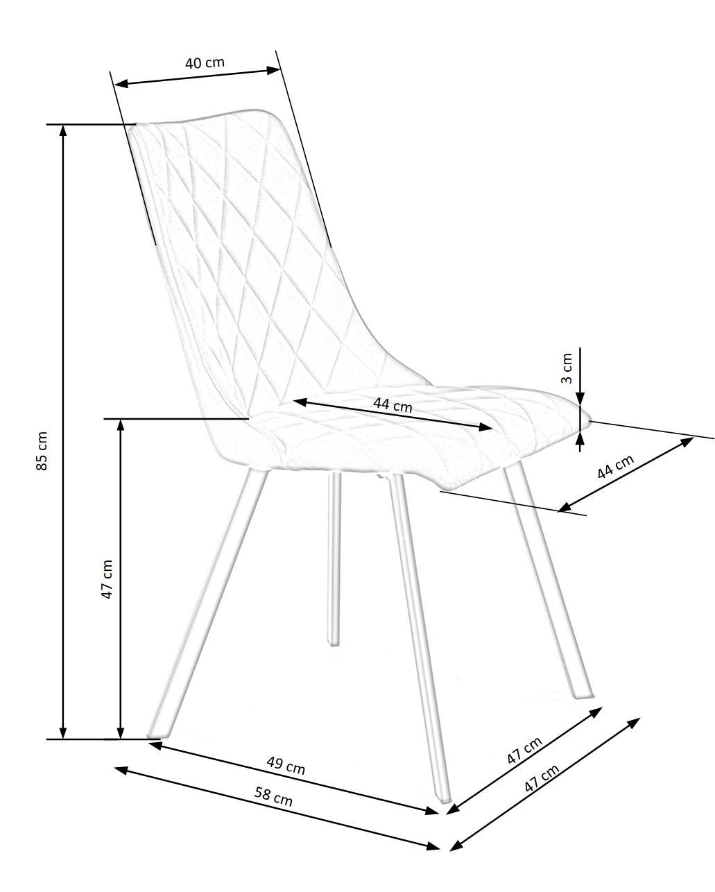 KV bēšs krēsls 44/58/85/47 cm