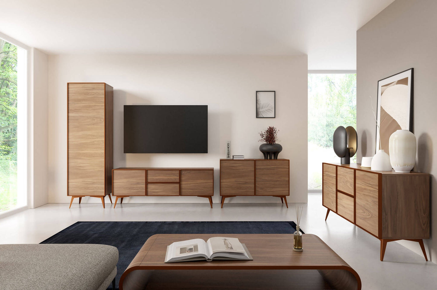 Skapis Maveja 200/60/42 cm melns/varš - N1 Home