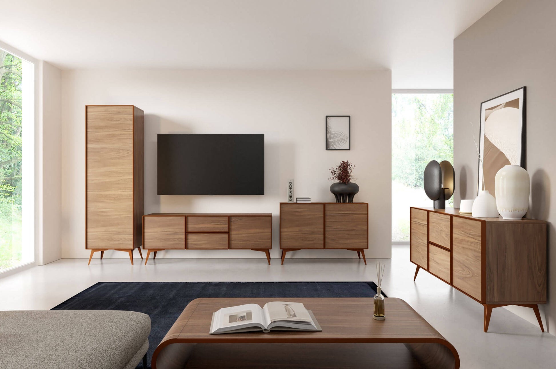 Skapis Maveja 200/60/42 cm rieksts/varš - N1 Home