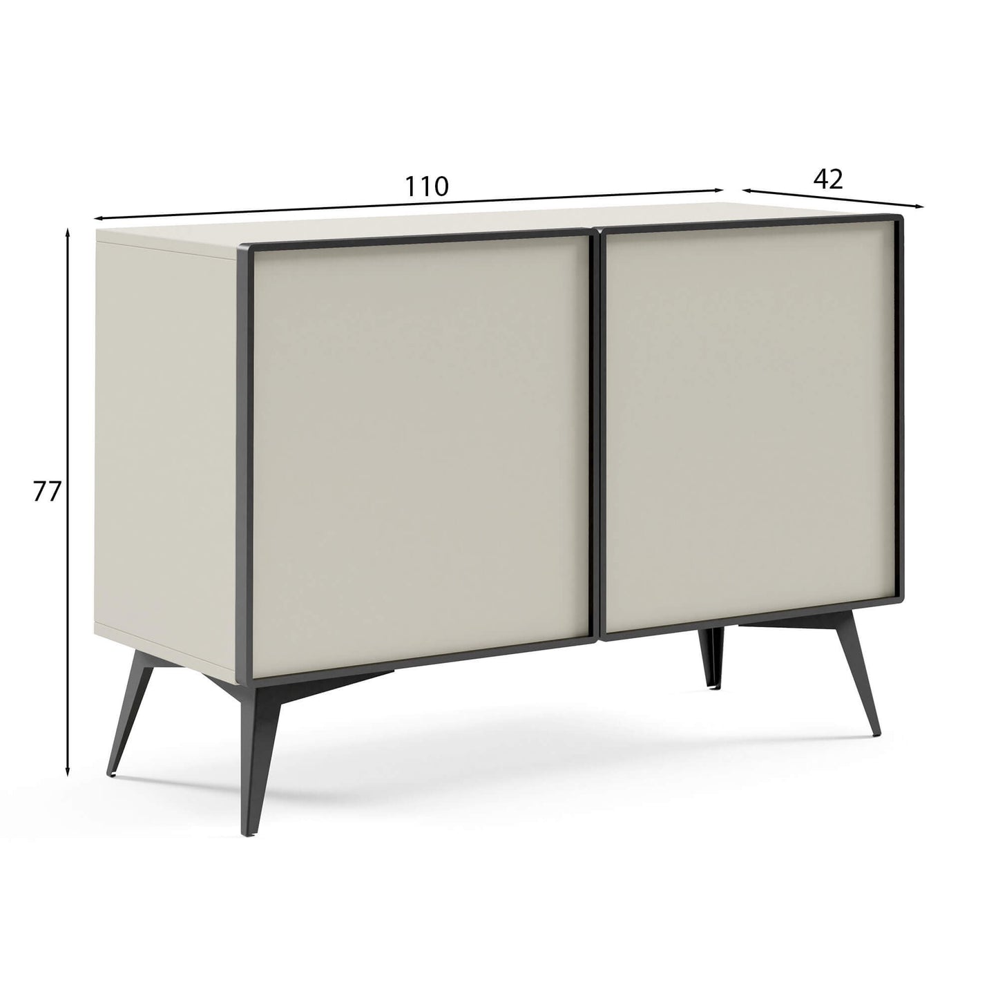 Kumode Maveja 110/42/77 cm melns/varš - N1 Home