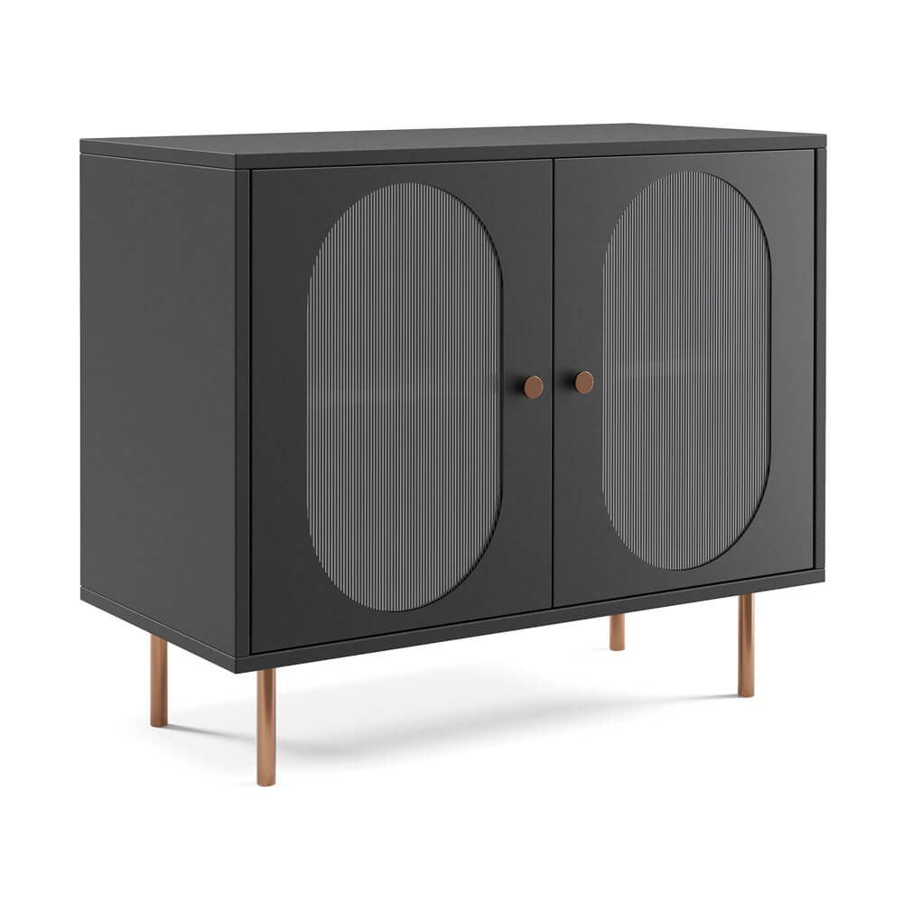 Kumode Volto 110/42/77 cm melns/varš - N1 Home