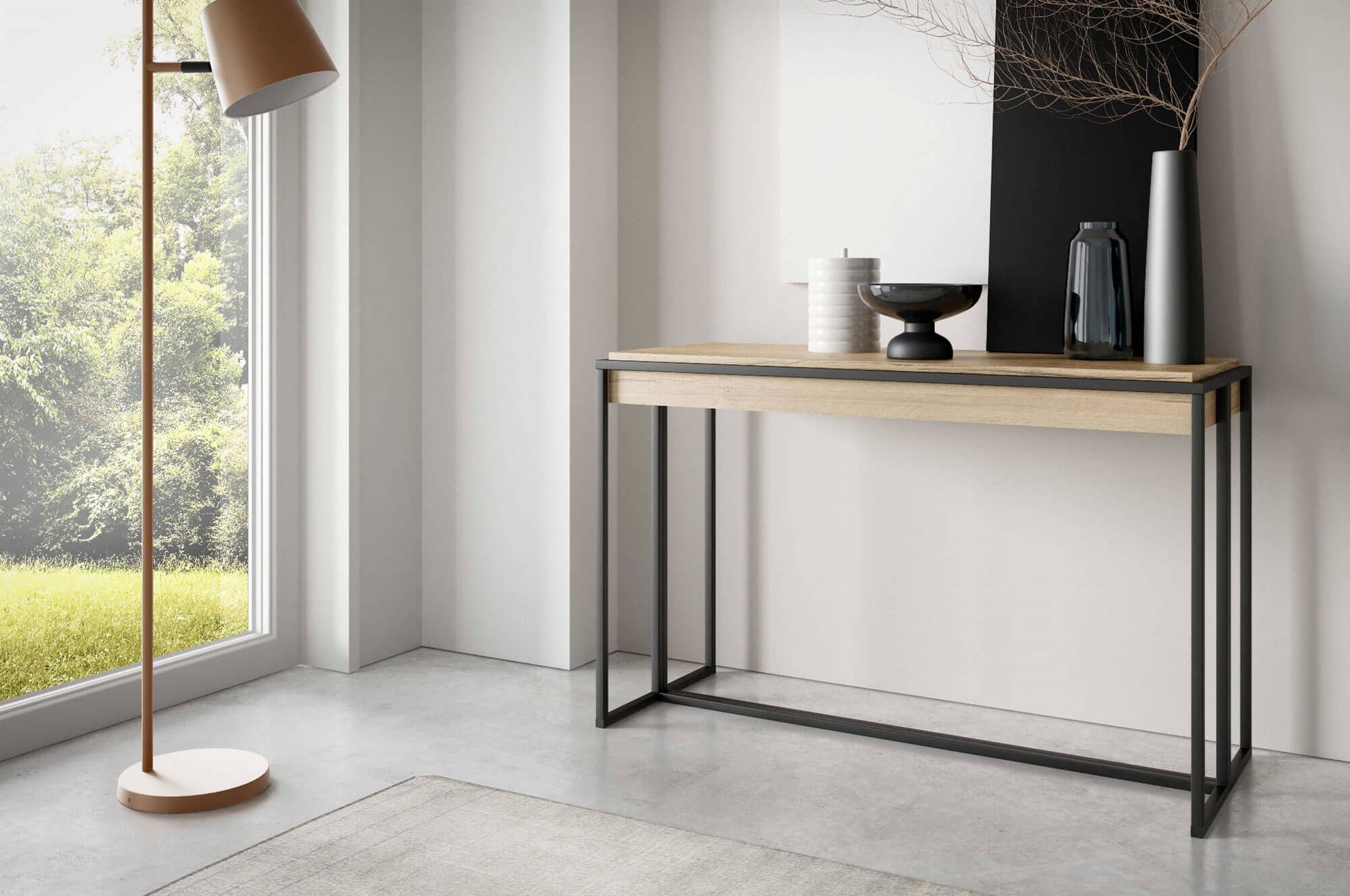 Konsole Aristo 78/18/100 cm rieksts Franklin tobacco - N1 Home