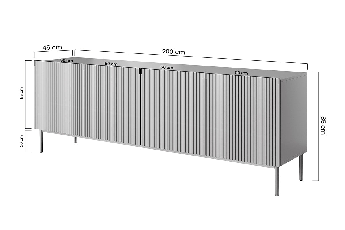 Kumode AUSTIN melnas kājas 200/85/45 debesjums zils