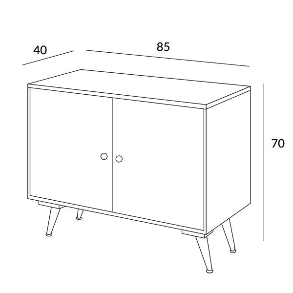 Kumode RAFFLA mango masīvkoks 85x40x70