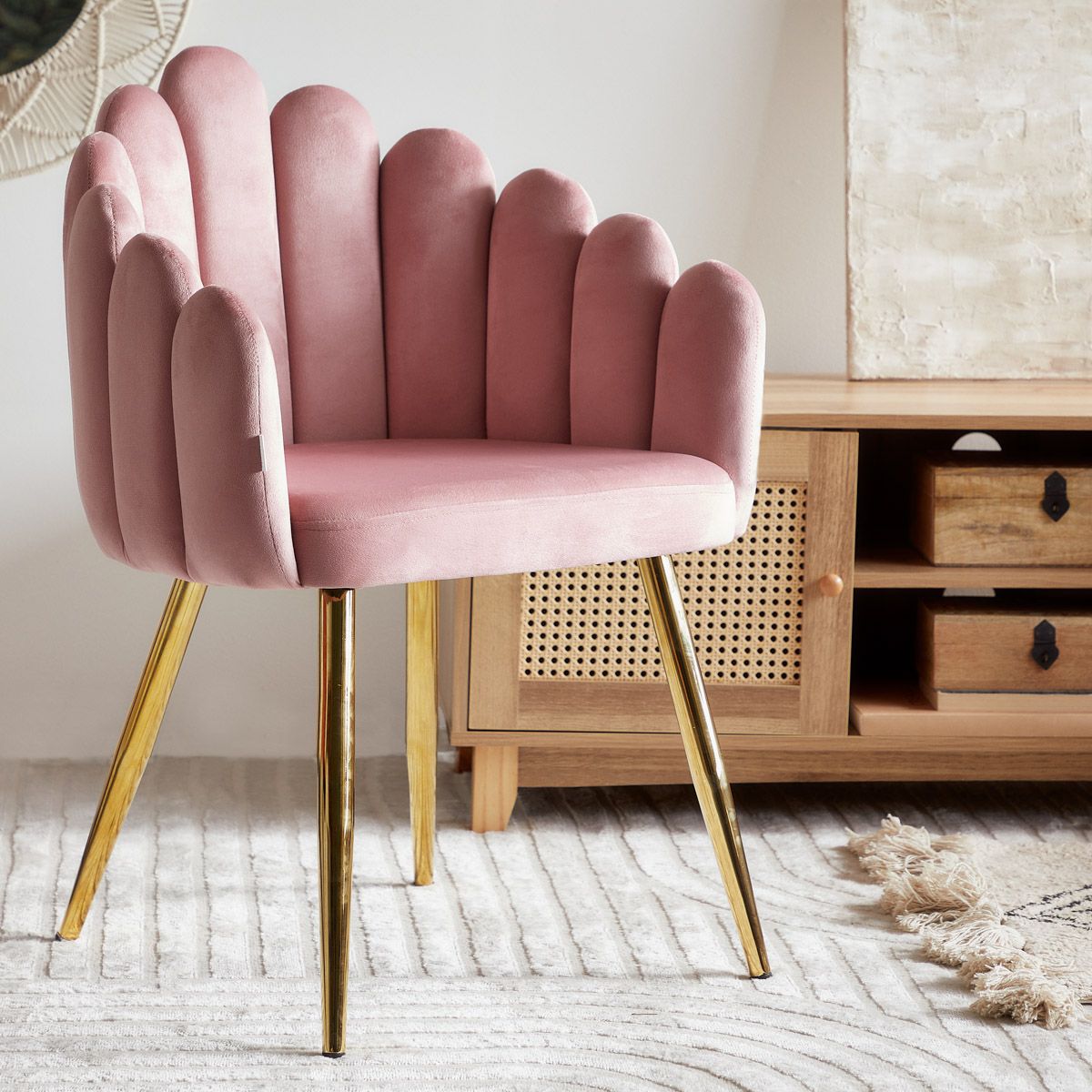 LANA samta krēsls, rozā, 56x55x83 cm