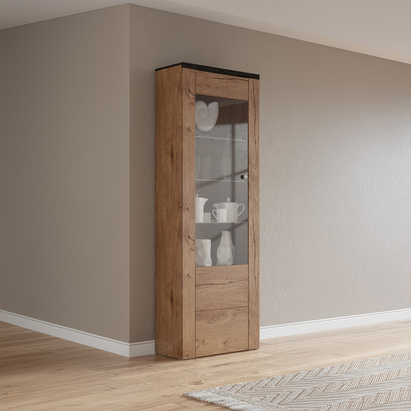 Skapis Laroš 65/206/37 cm sonoma trifele/Sibiu lapegle