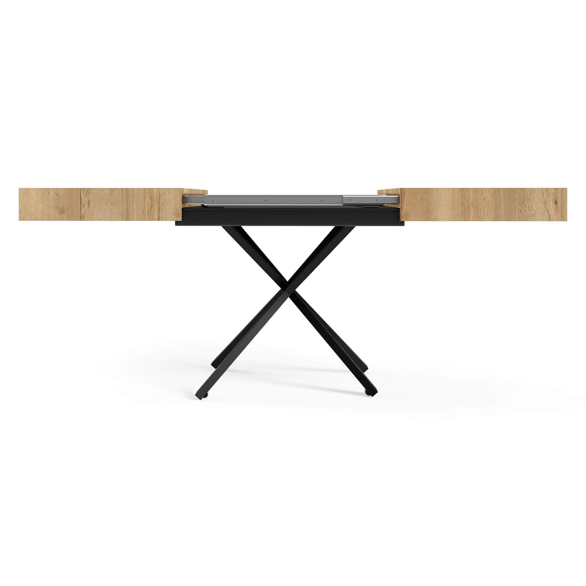 Galds Tiks X 27-80/120-200/80 cm melns Pietra Grigio/zelts - N1 Home