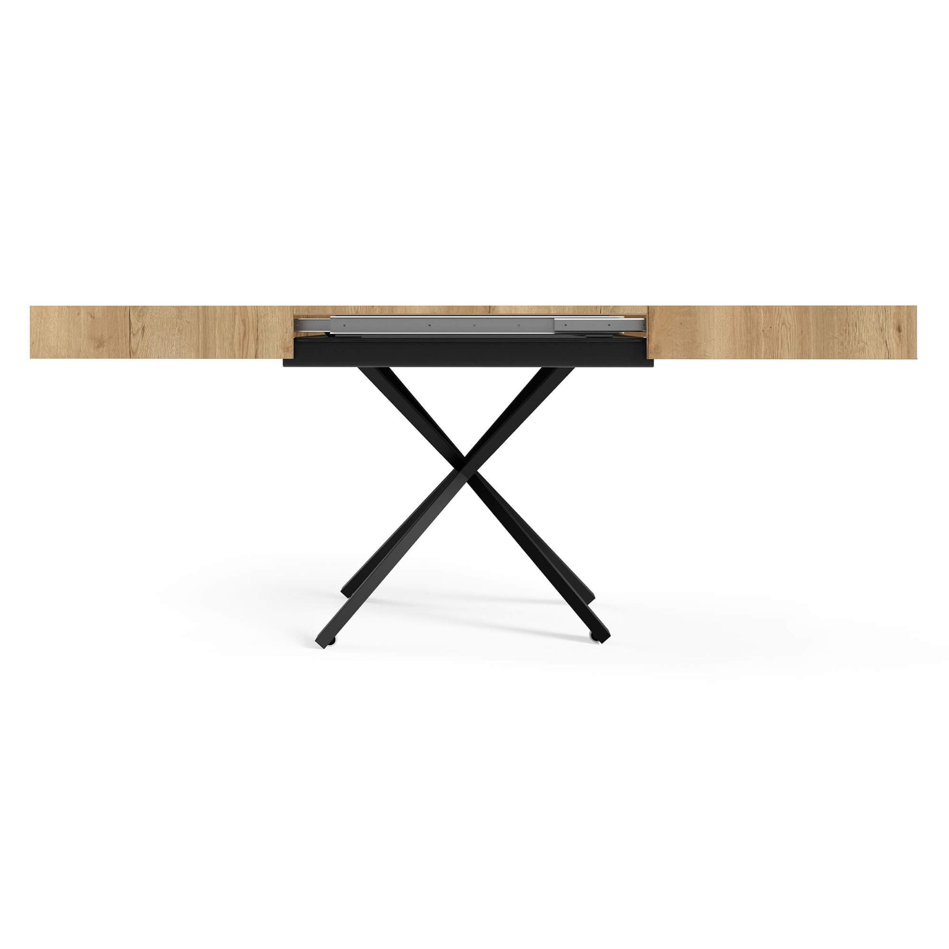 Galds Tiks X 27-80/120-200/80 cm Truffle brūns Davos ozols - N1 Home