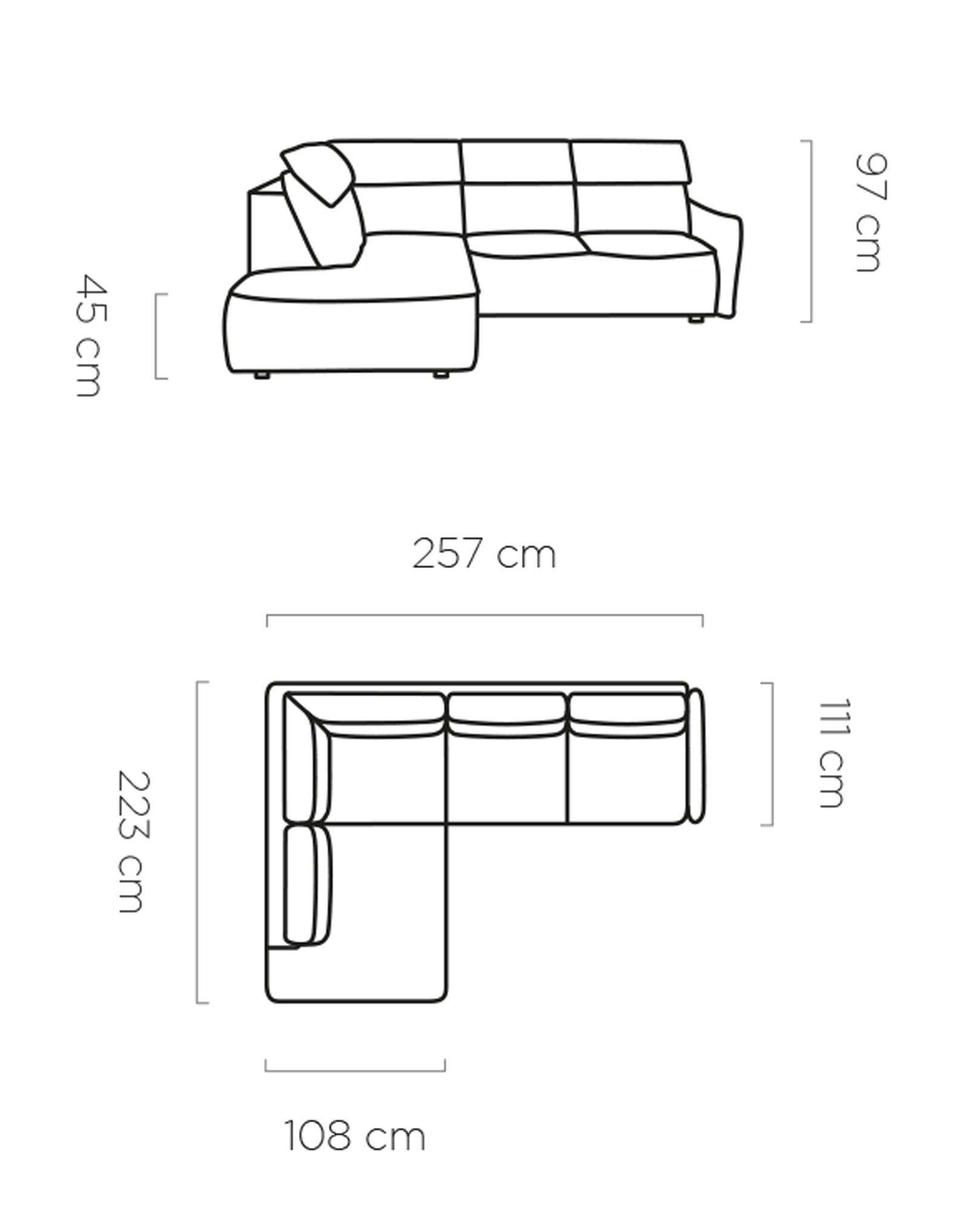 Dīvāns MARE 257/223/111 cm - N1 Home