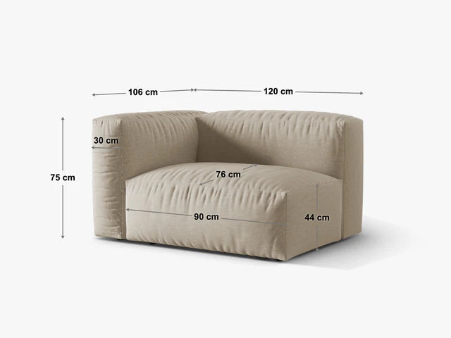 Modulārs dīvāns Martina Micadoni 106/75/120 cm Monpea Grey beige melange