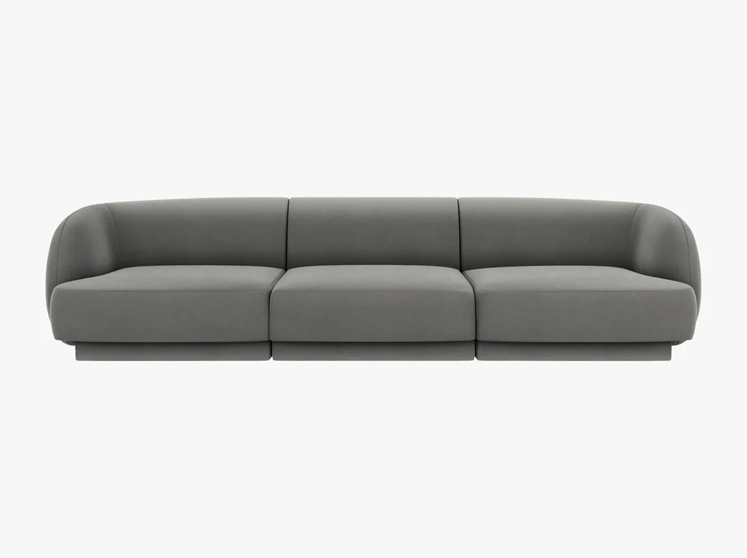 Dīvāns Miley Micadoni 255/90/70 cm Velvet Bluvel 13 Light grey
