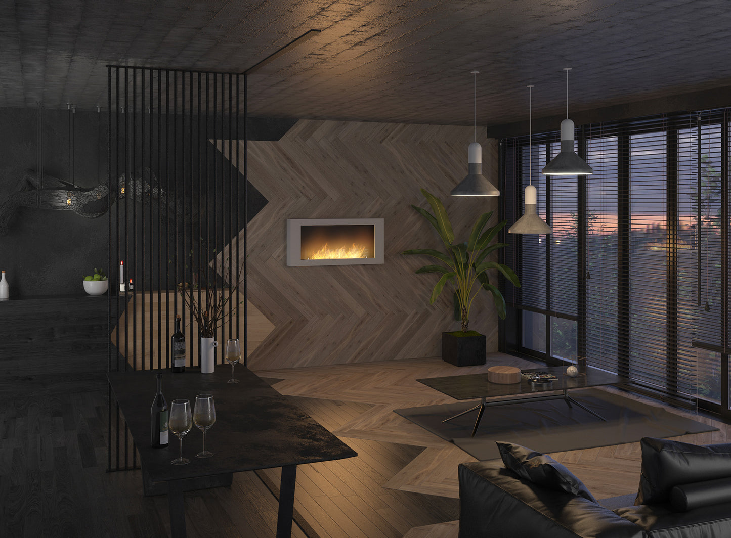 Biokamīns Mura 80/56/16;100/56/16/120/56/16 cm balts - N1 Home