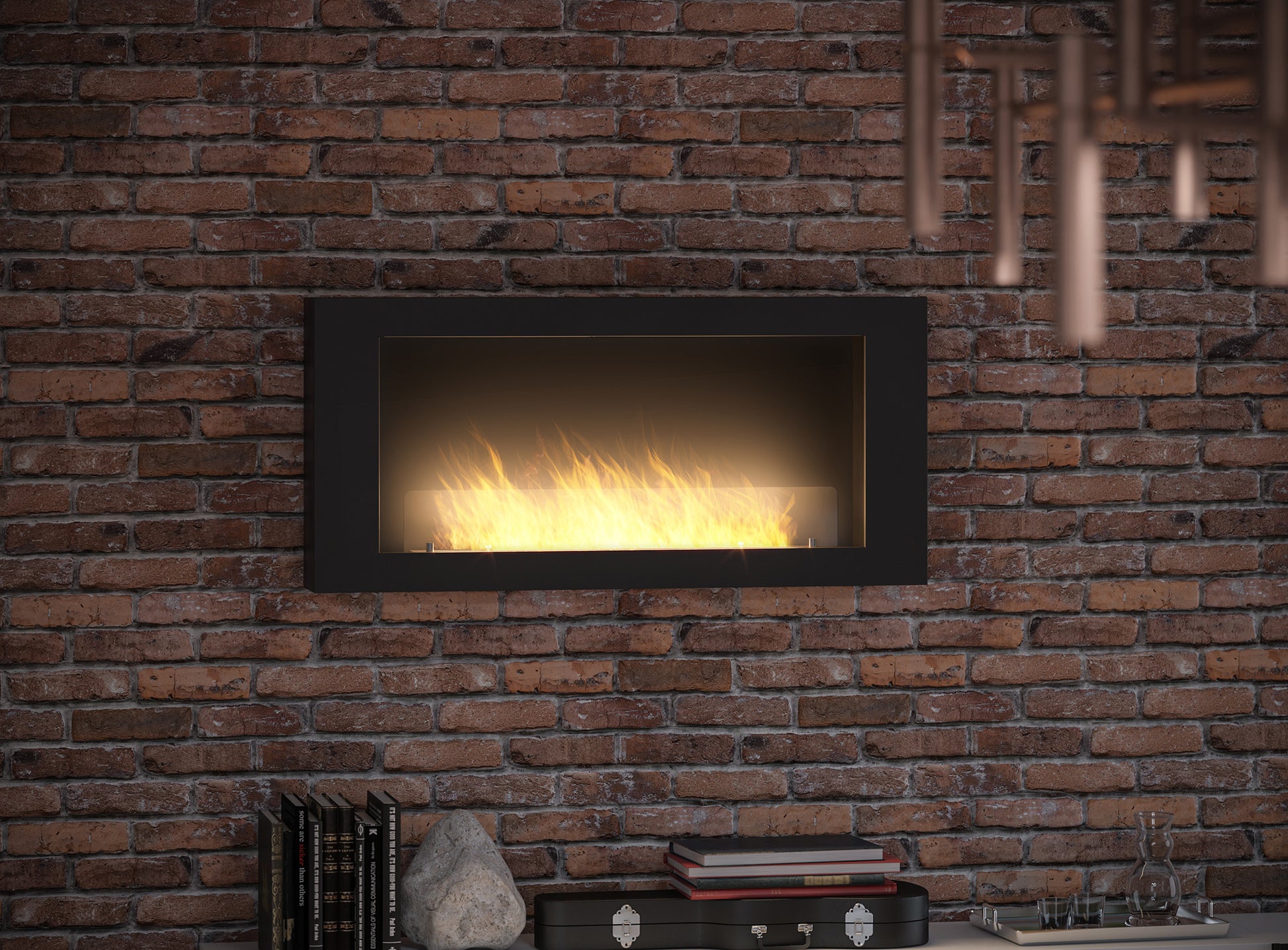 Biokamīns Mura 80/56/16;100/56/16/120/56/16 cm melns - N1 Home