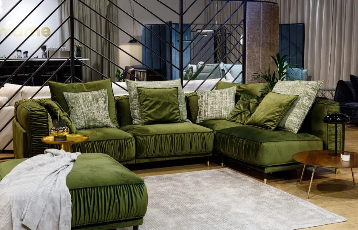 Dīvāns Bellissa Corners Befame Set 1 313/291/94 cm zaļs - N1 Home