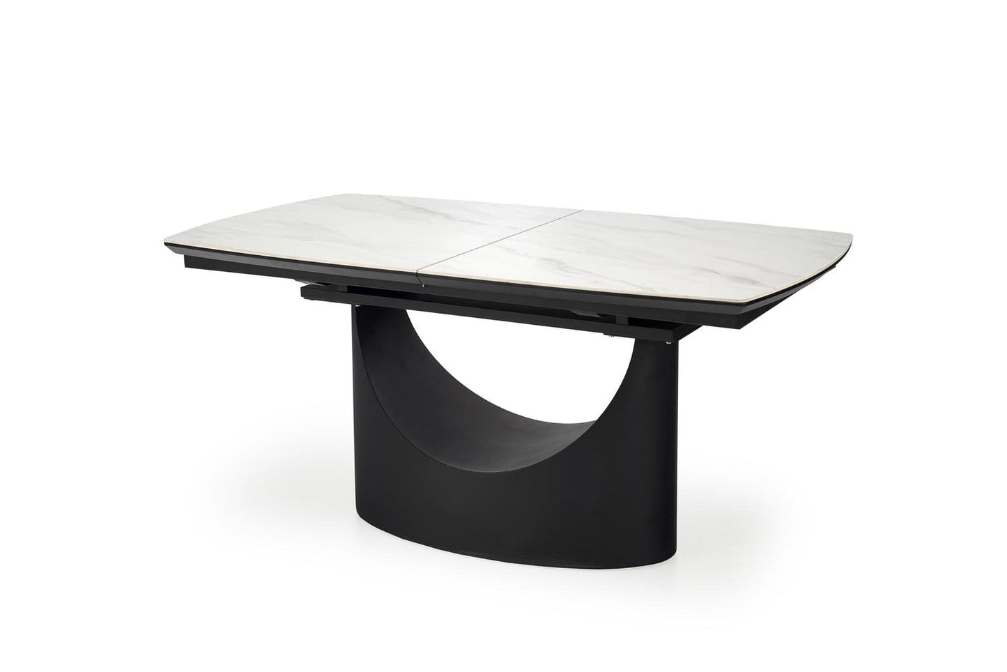 OS izgalāmams galds, baltais marmors / melns